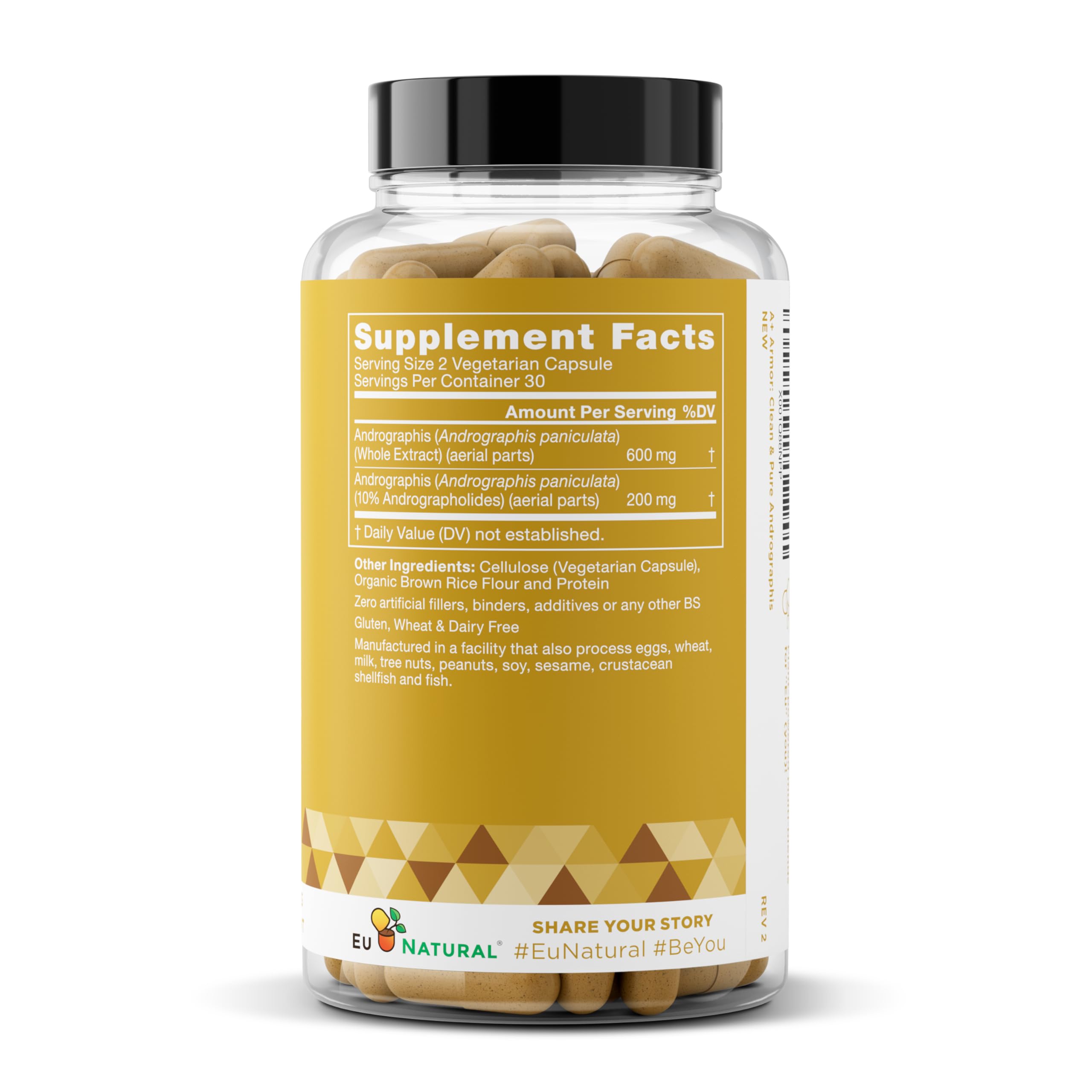 Supplement facts panel on bottle image