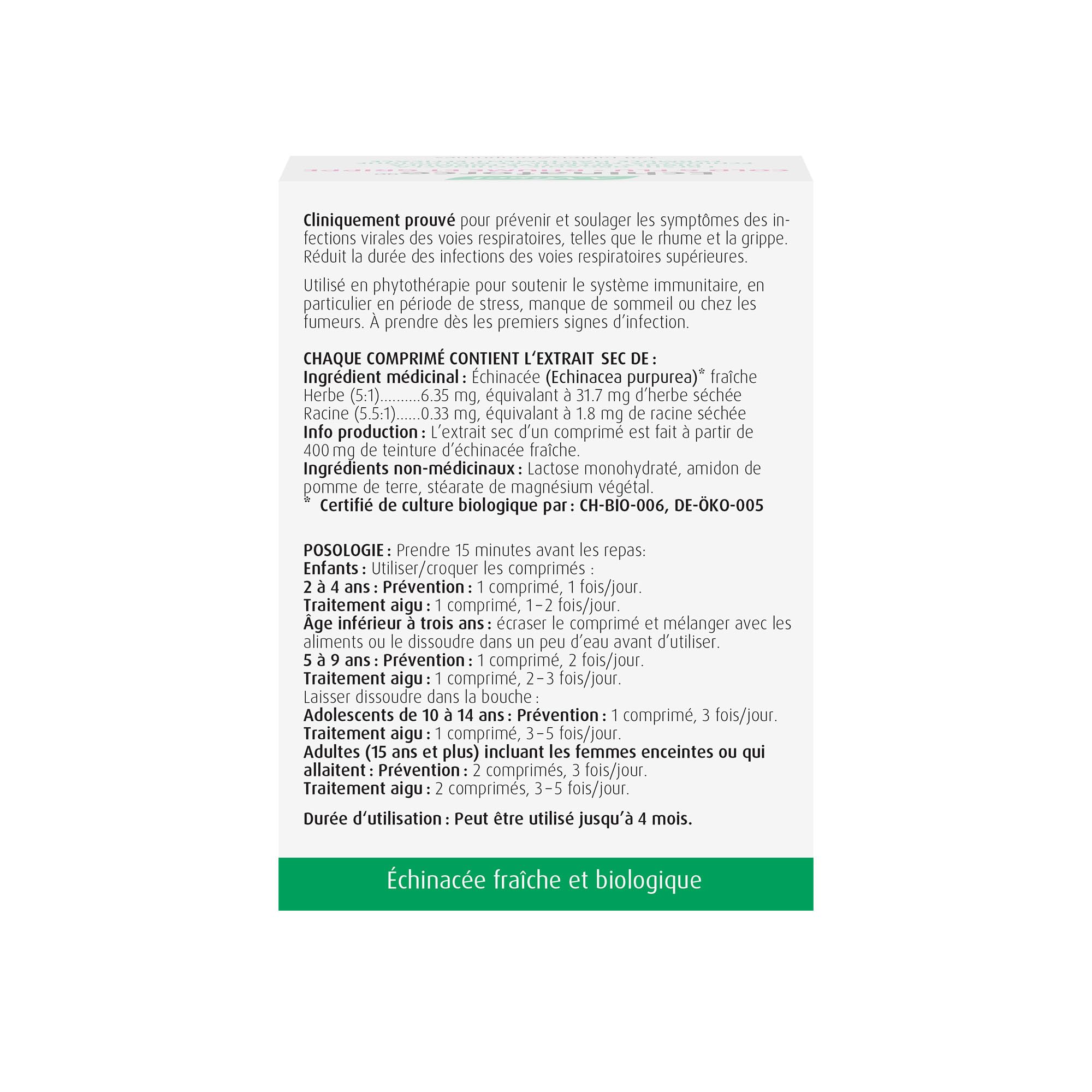 Dosage and usage of A Vogel Echinaforce 120 CT