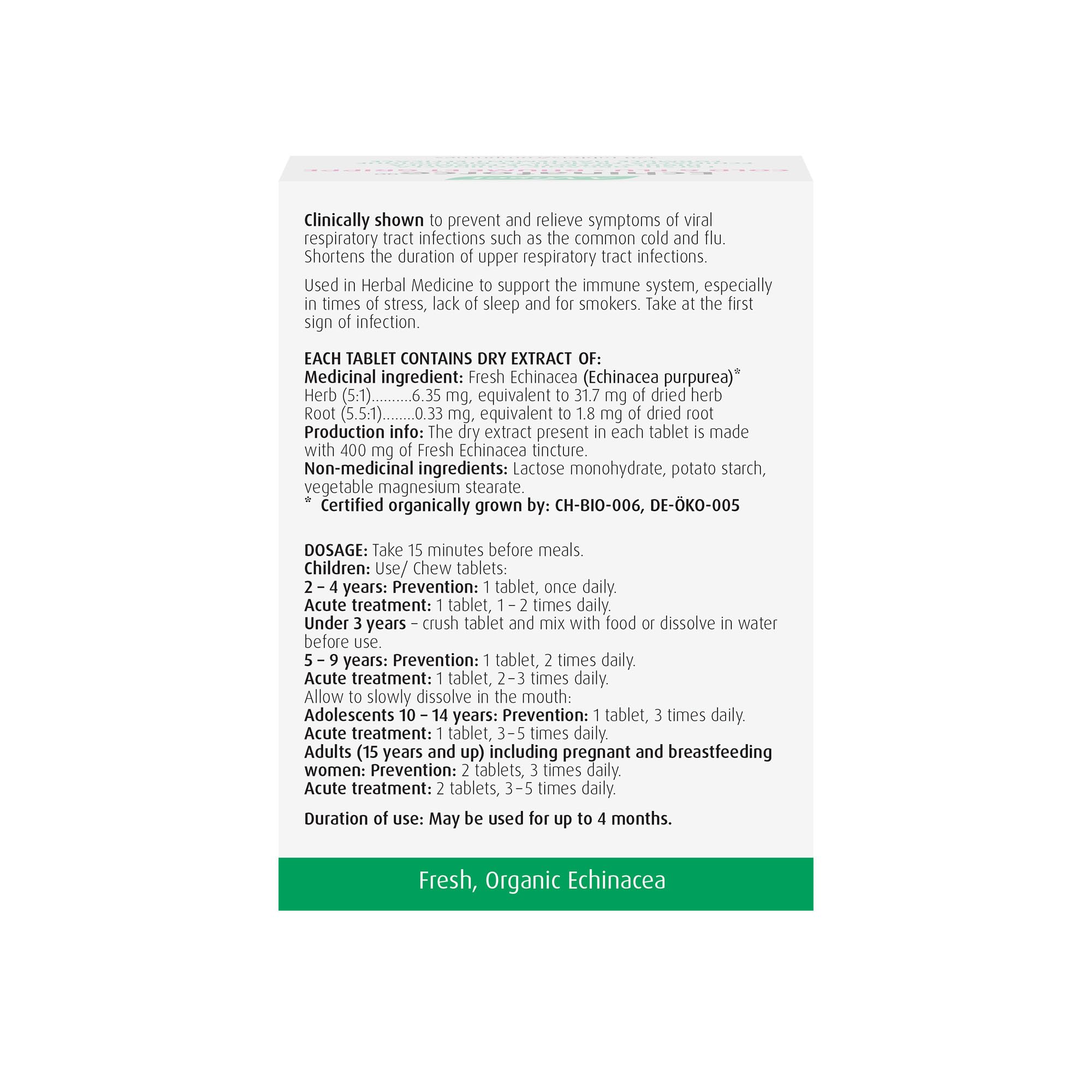 Ingredients and herbal formula of Echinaforce