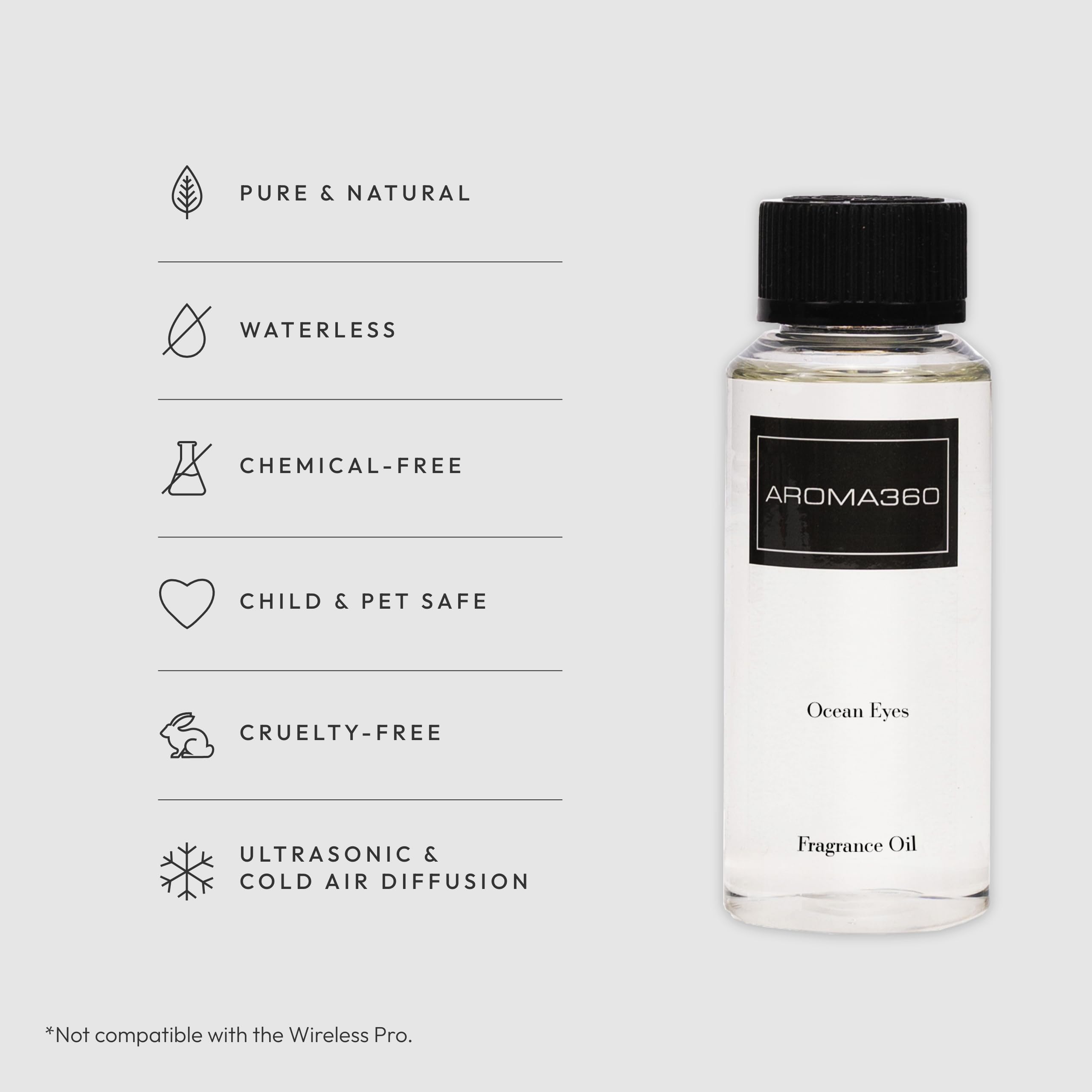 Ocean Eyes fragrance oil bottle with diffuser in a living space