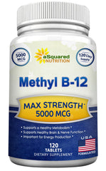 aSquared Nutrition Vitamin B12 bottle with 120 tablets