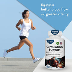 Infographic style diagram of how the supplement supports circulation