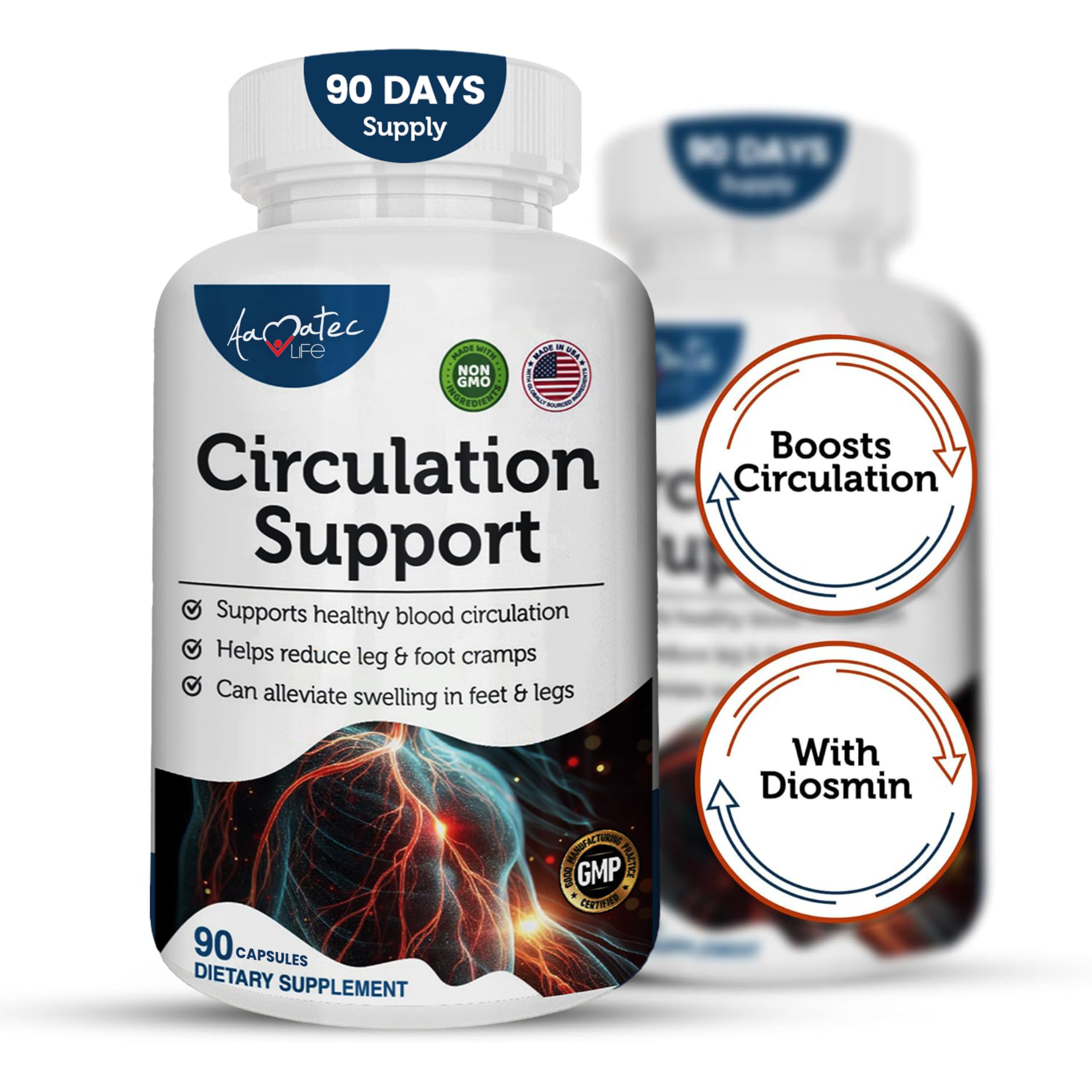 Close-up of L-Arginine and ginger root ingredients used in the supplement