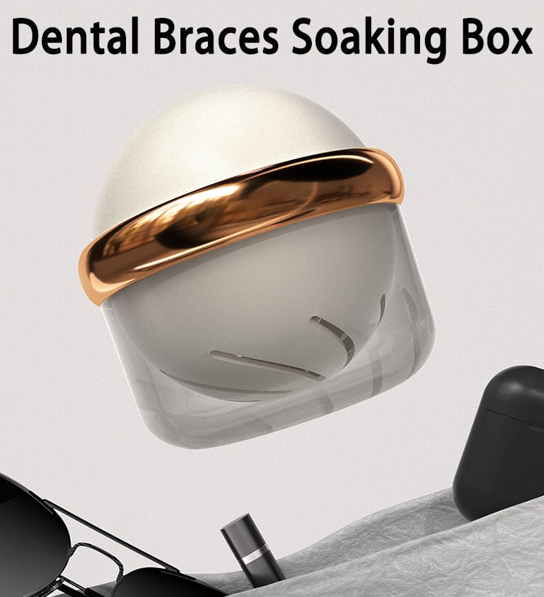 Large denture bath box with strainer basket