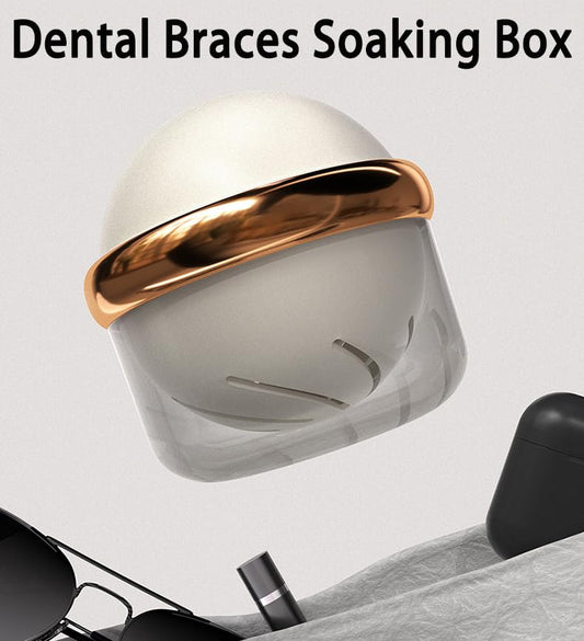 Large denture bath box with strainer basket