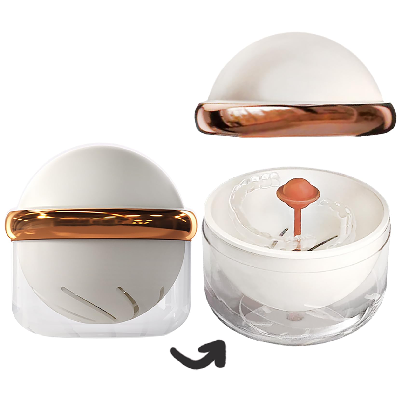 AARAINBOW retainer cleaner case in clear denture case