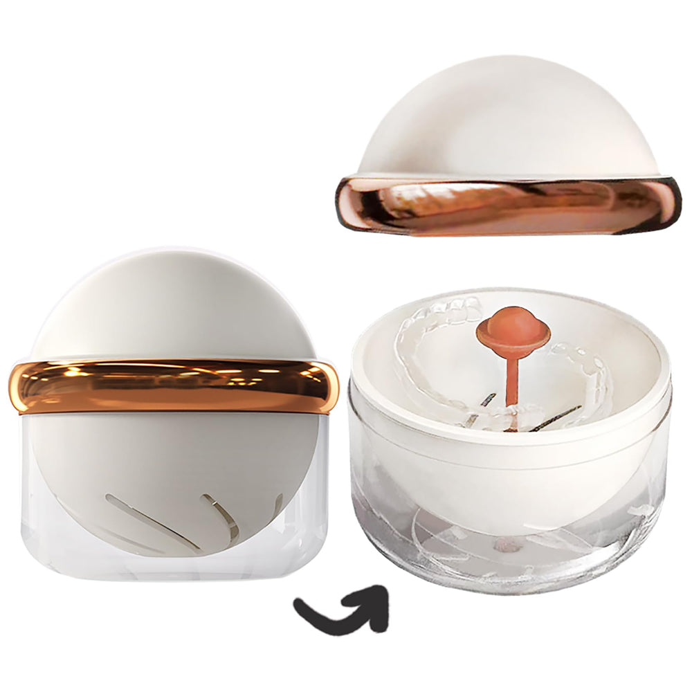 AARAINBOW retainer cleaner case in clear denture case