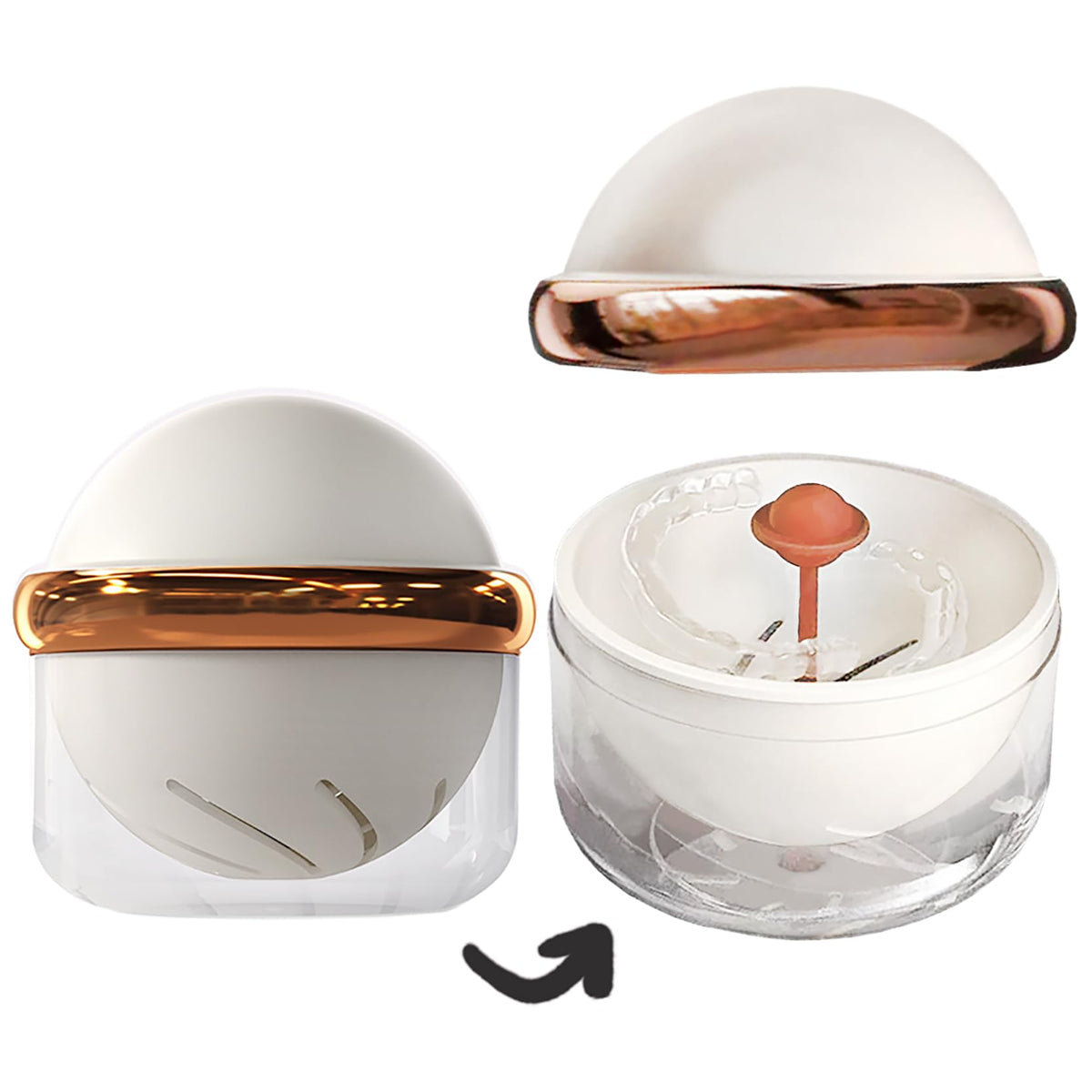AARAINBOW retainer cleaner case in clear denture case