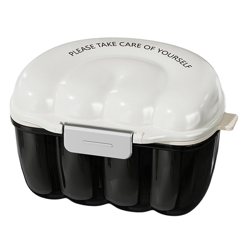 AARAINBOW 2-in-1 retainer cleaner case in D White with upper storage and lower cleaning layer