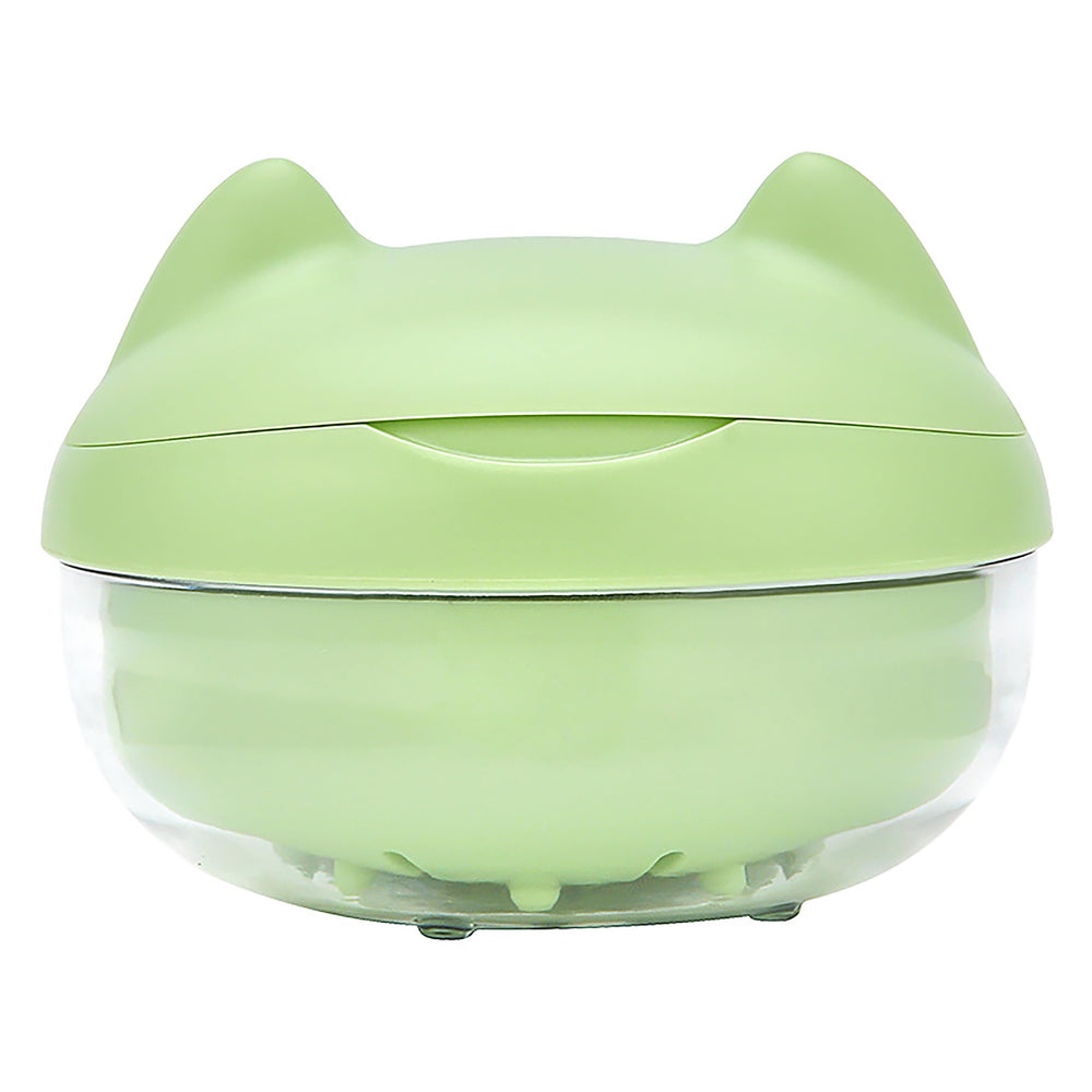 AARAINBOW green denture bath case with built-in strainer basket and mirror