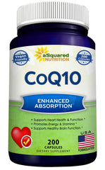 aSquared Nutrition CoQ10 400mg max strength bottle with 200 capsules - hero image