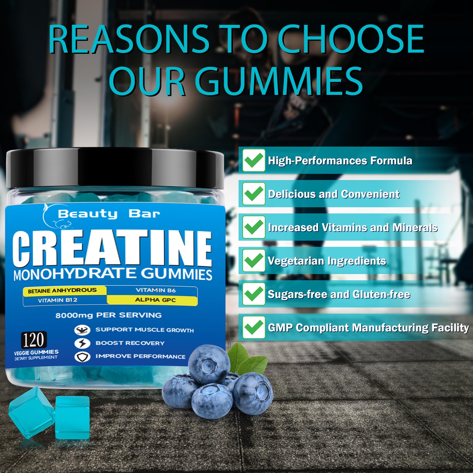 Vegan, gluten-free and non-GMO label on gummies packaging