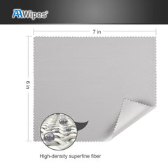 Cleaning a phone screen with an AAWipes microfiber cloth