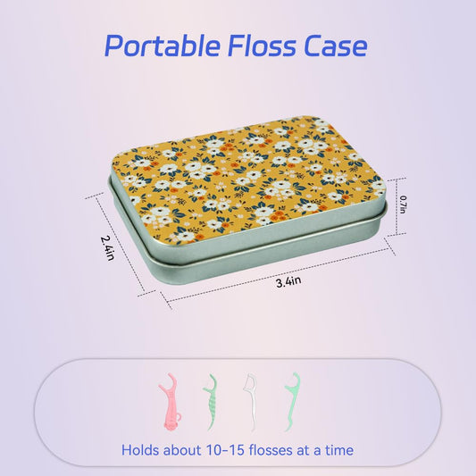 Close-up of flip-cover dental floss case