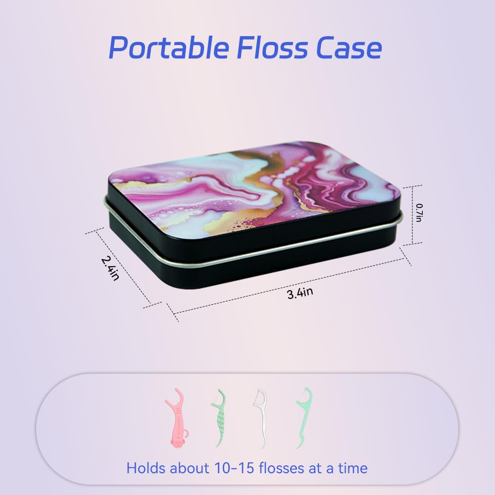Refillable floss pick dispenser inside travel case