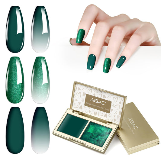 ABAC Evergreen Glimmer Ombre Set front view for bold gradient nails