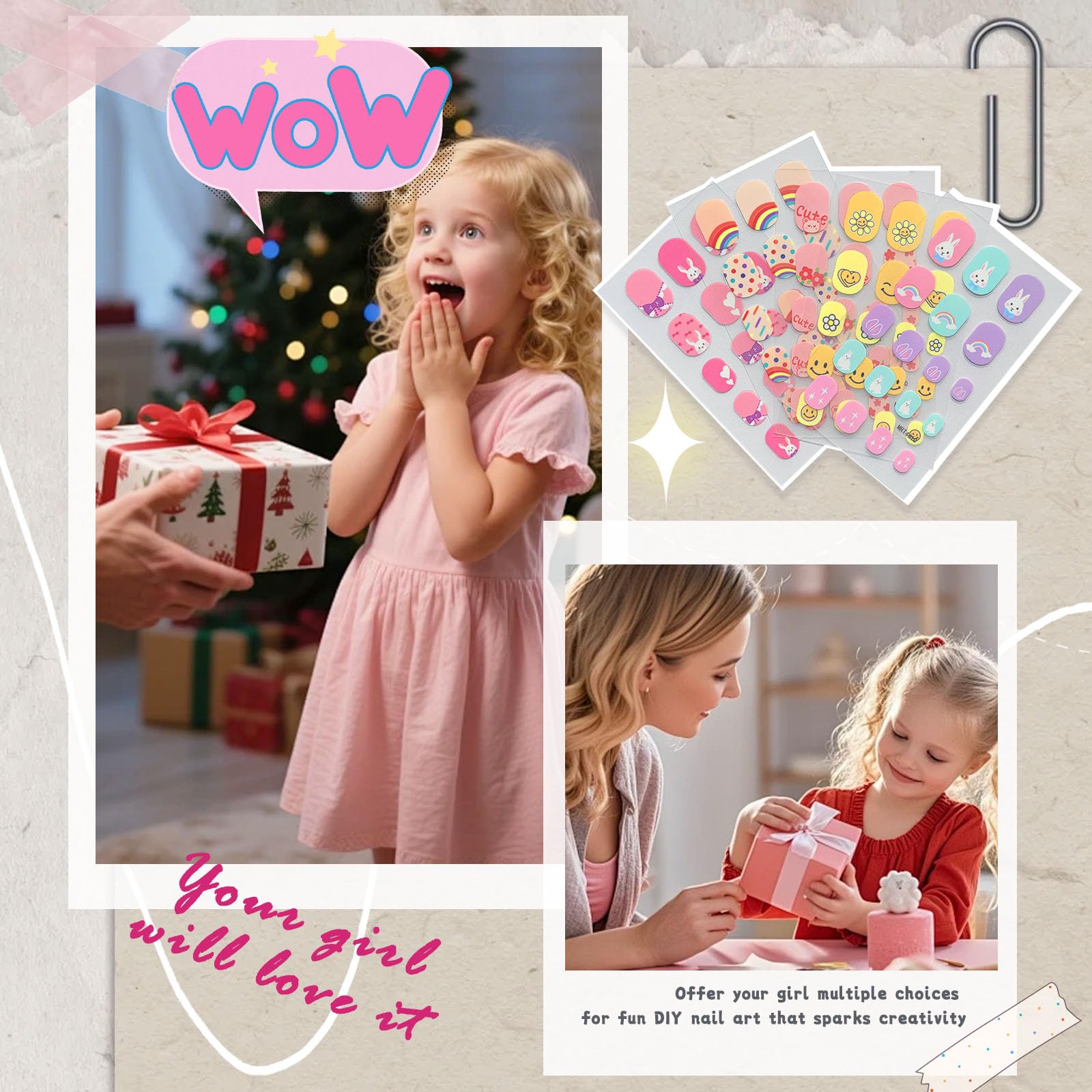 ABOLINE nail stickers set includes files for smooth edges