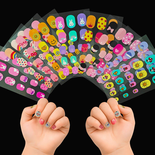 ABOLINE kids nail stickers with flowers for quick, mess-free manicures