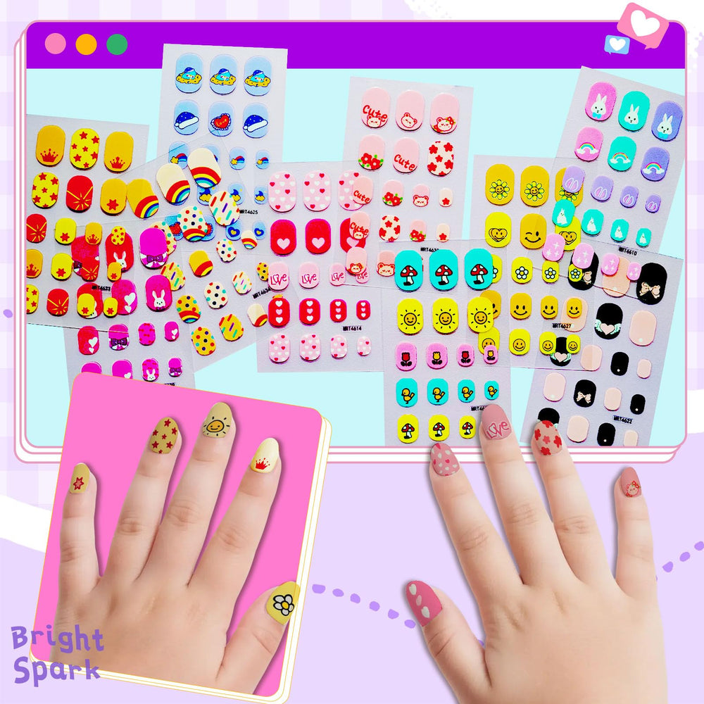 ABOLINE kids nail stickers featuring rabbits for playful nail art