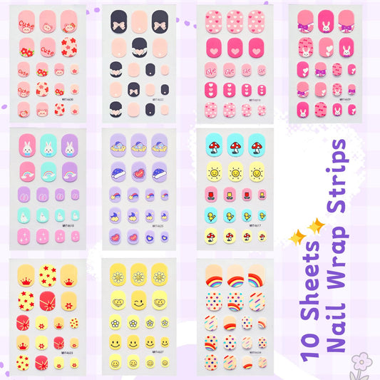 ABOLINE kids nail stickers with stars for fun, age-8+ nail art