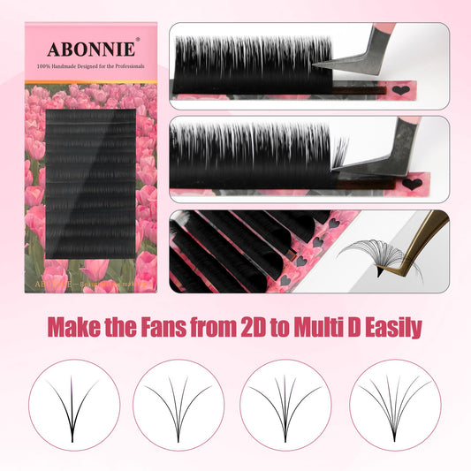 ABONNIE cashmere material lashes deliver a soft matte finish for natural looking fans