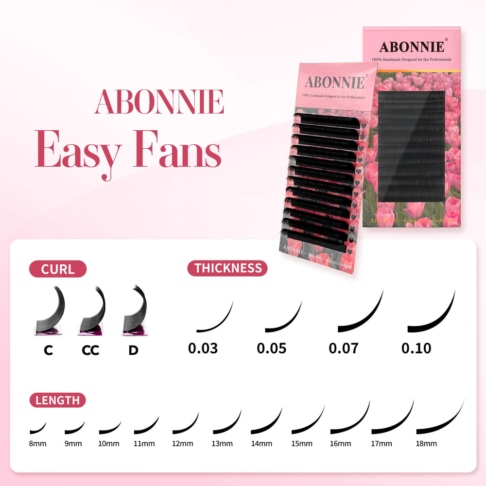 ABONNIE lightweight fans feel feather-like on natural lashes for comfortable wear