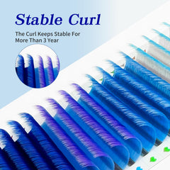 ABONNIE new style lash fans simplify application for pros and hobbyists blue ombre 15mm
