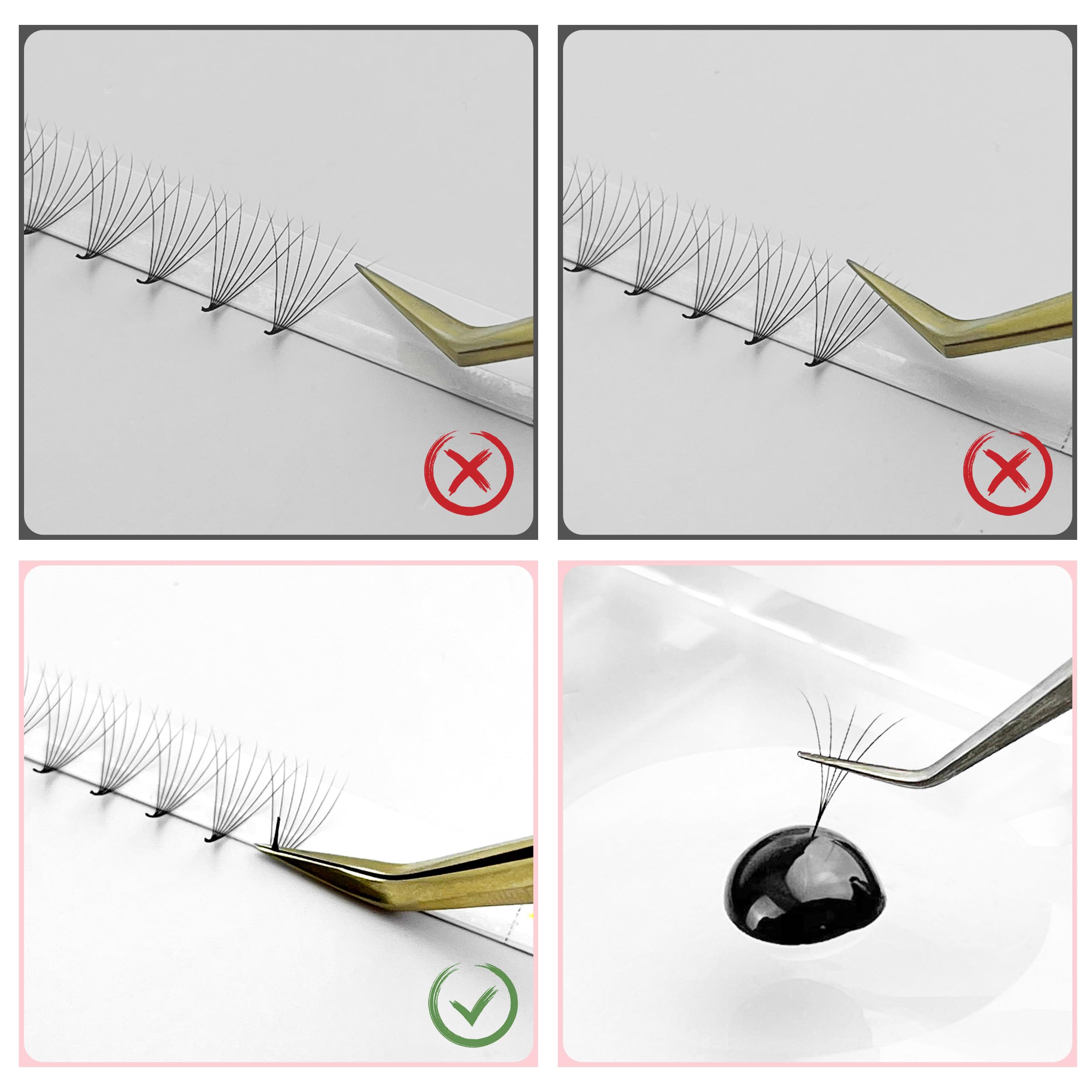 ABONNIE premade lash fans 7D 8-15mm mix highlights varied lengths