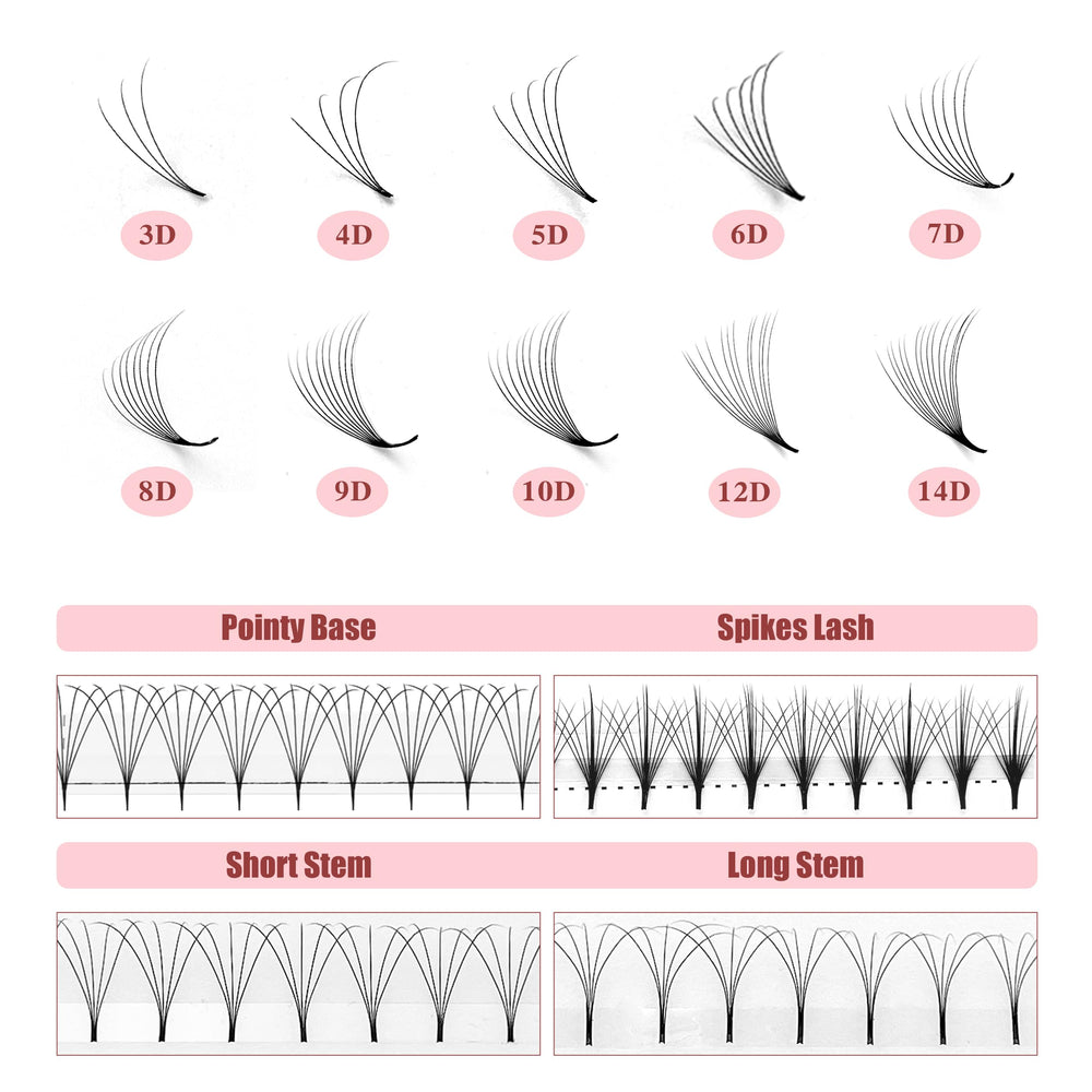 ABONNIE Premade lash fans for salon use enable quick, consistent fills.