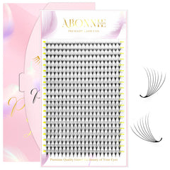 ABONNIE premade lash fans tray pack shown for efficient eyelash applications