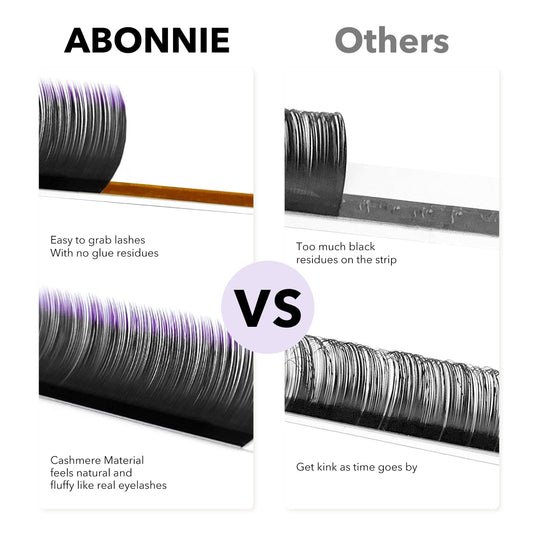 ABONNIE cashmere material closeup showcases soft, lightweight lashes for natural-feeling volume.