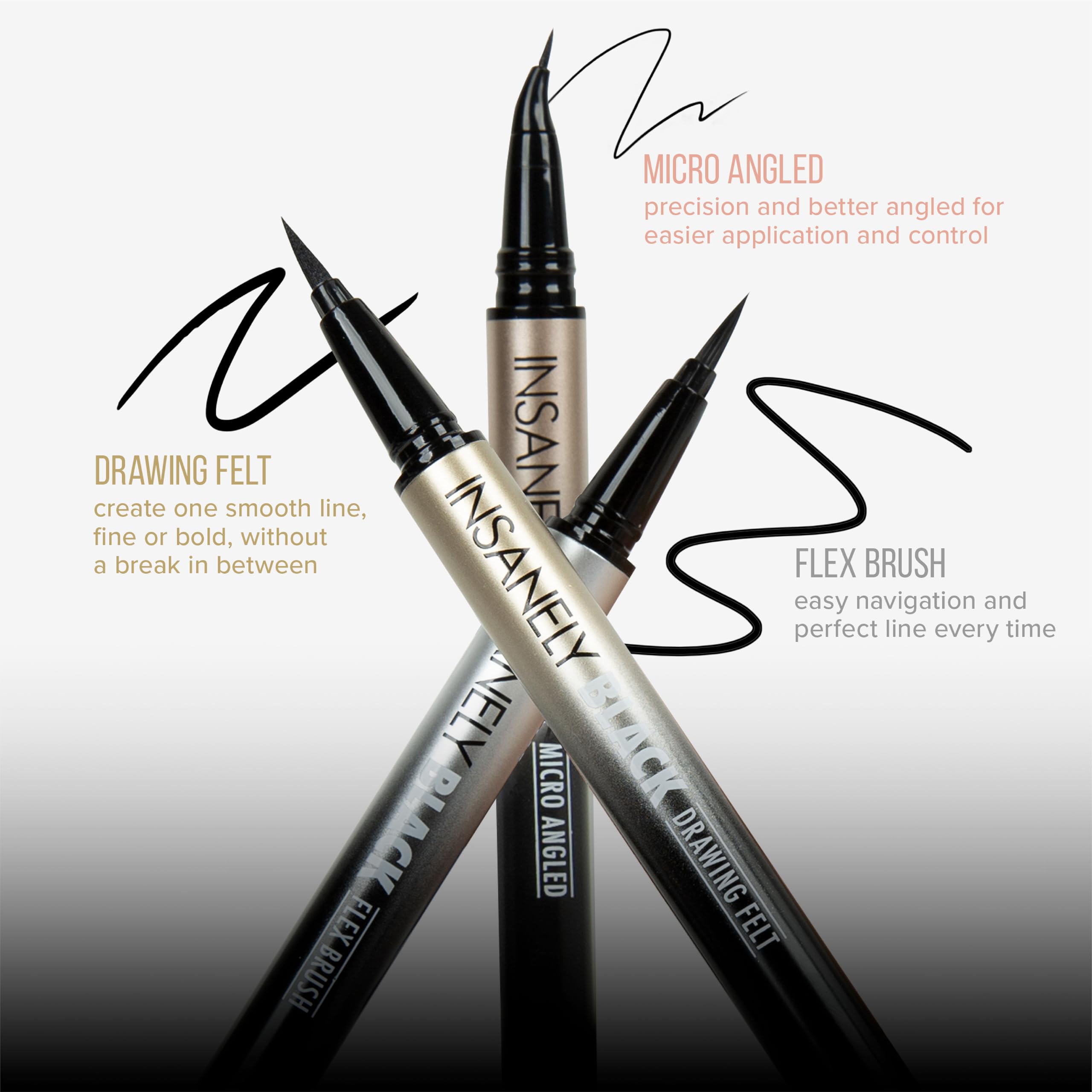 Absolute New York Insanely Black Flex Brush enables precise winged liner