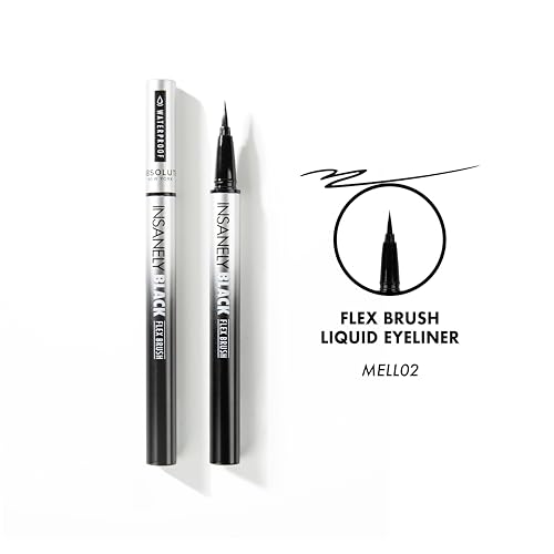 Absolute New York Insanely Black liner applicator close-up demonstrates angled precision