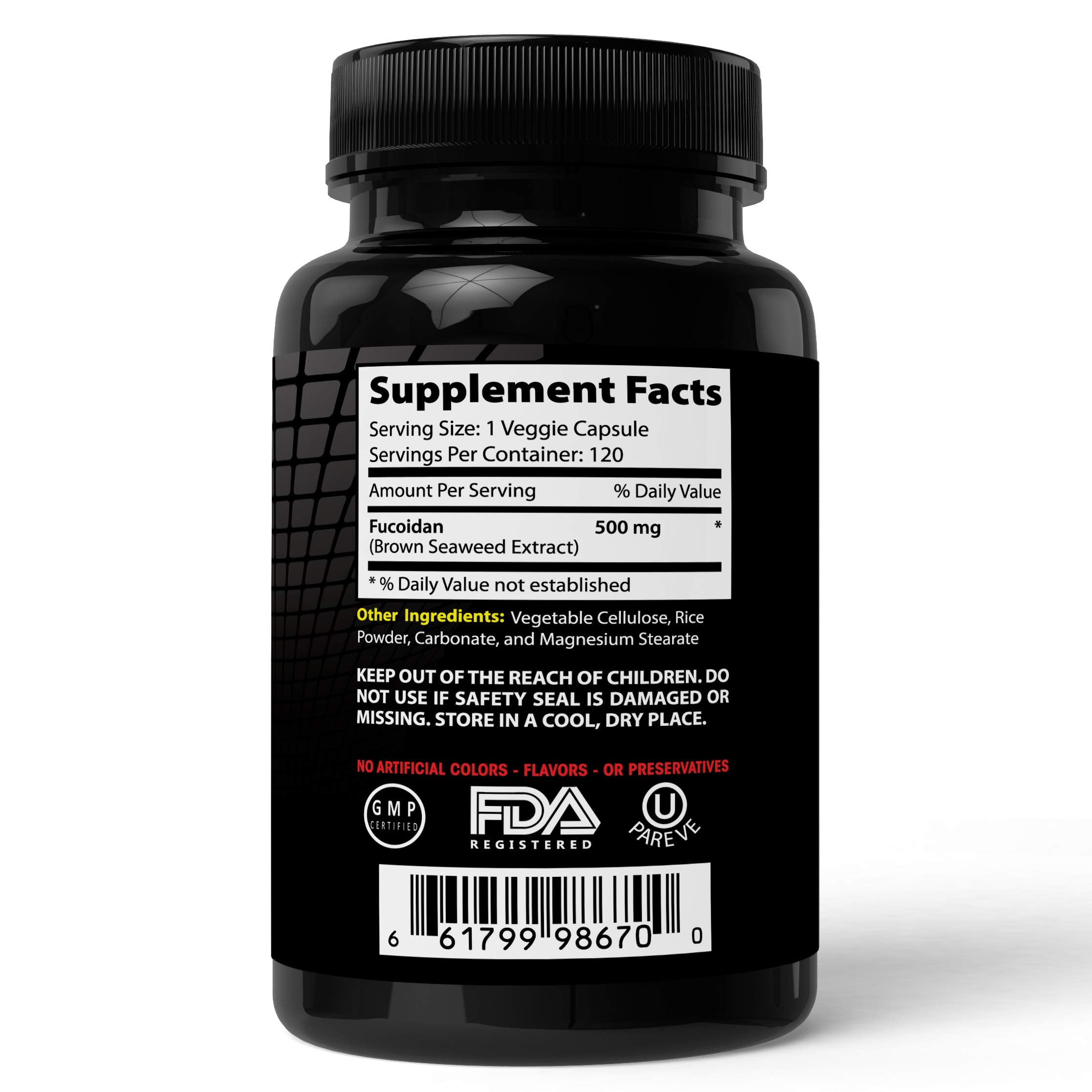 Sealed bottle of Absonutrix Fucoidan on white background