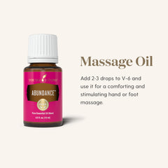 Diffuser emitting Abundance essential oil aroma in a bright room
