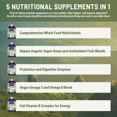 Abundant Earth multivitamin vegan symbol indicating plant-based nutrition