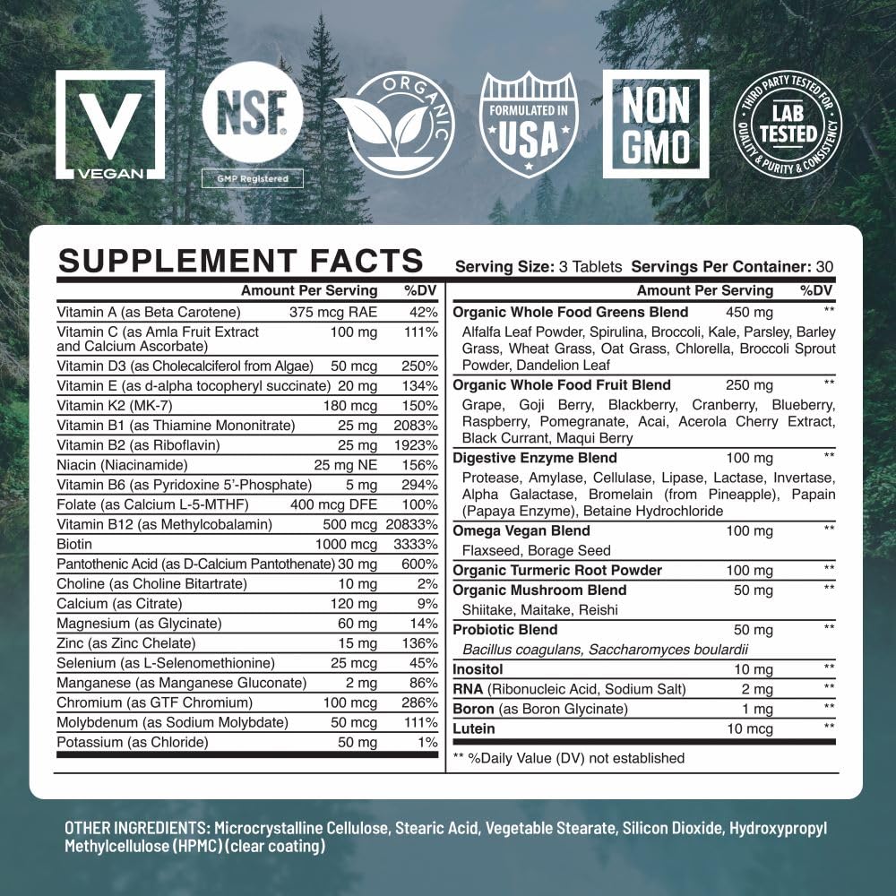 Vegan omega sources included in the multivitamin