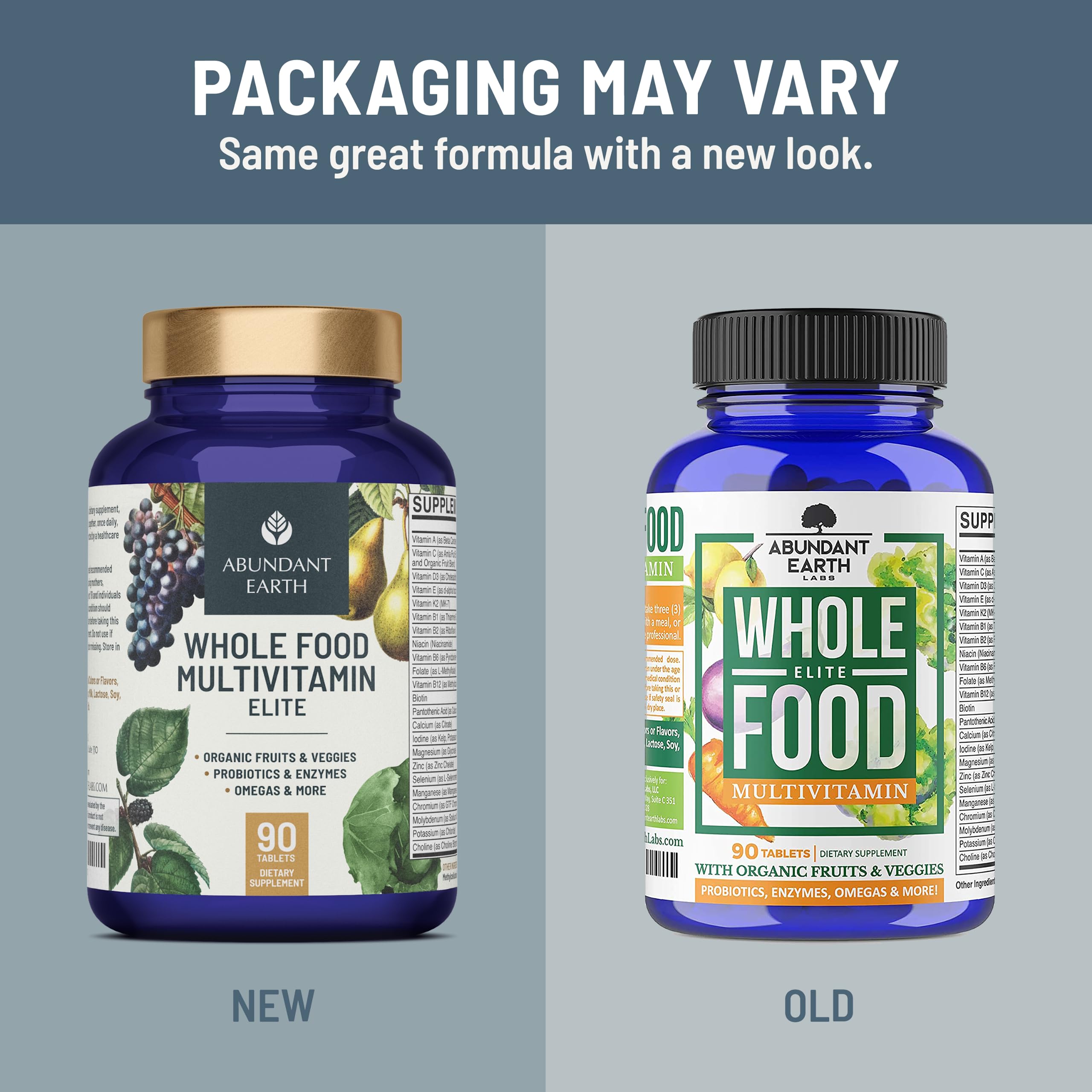 Packaging showing both women and men using Abundant Earth multivitamins