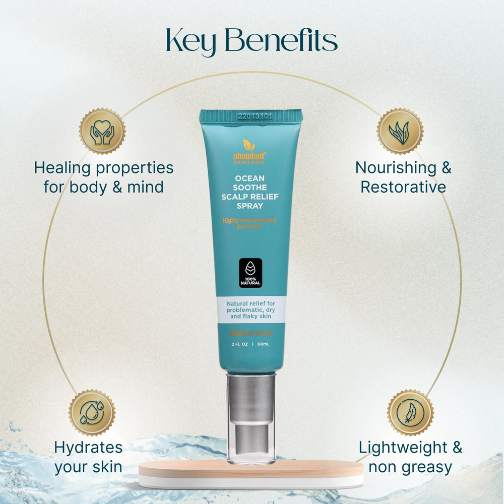 Abundant Natural Health Ocean Soothe applied directly to scalp for quick absorption.