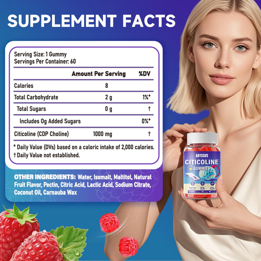 ABYSSUS CDP Choline Gummies bottle label close-up