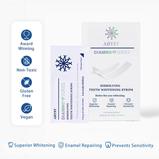 Applying ABYST Diamond Dissolving Whitening Strips