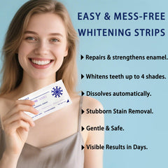 Gel-free dissolving whitening strips in hands