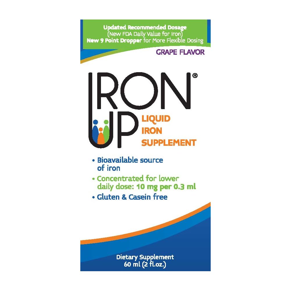Graphic of grape flavor on Iron Up label
