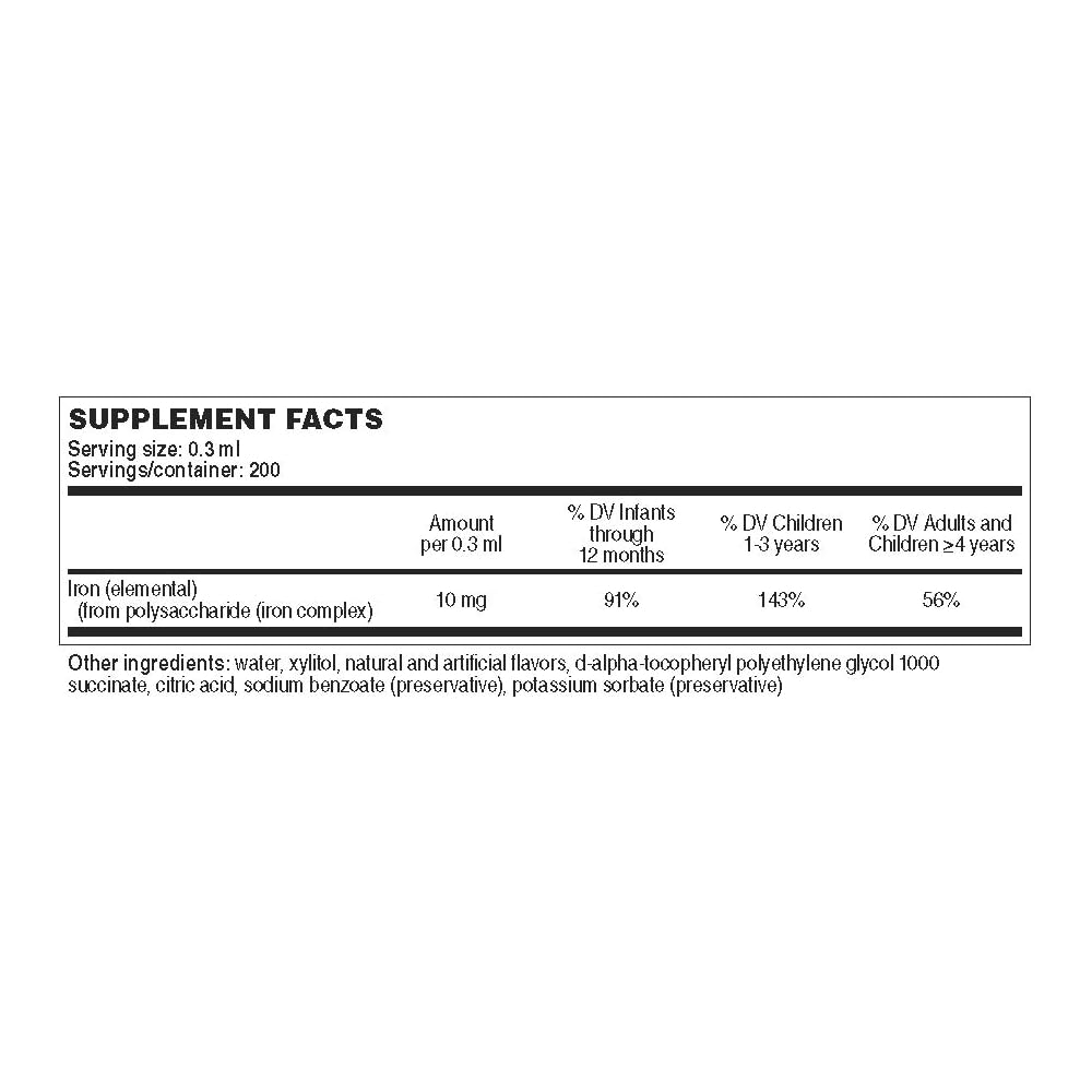 Packaging image of Iron Up grape-flavored liquid iron supplement