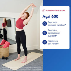 Acai 600 berry extract closeup highlighting flavonoids and nutrition.