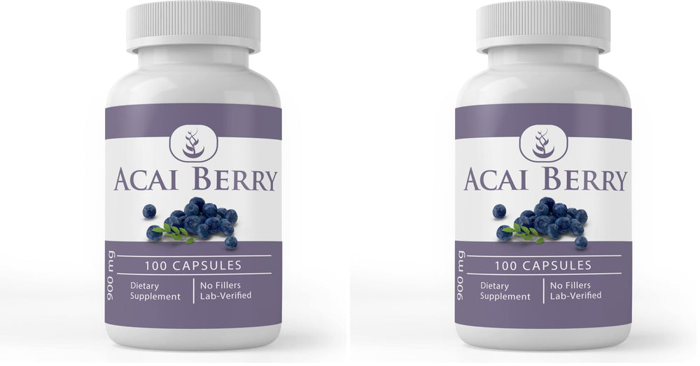 Bottle of Acai Berry capsules with label