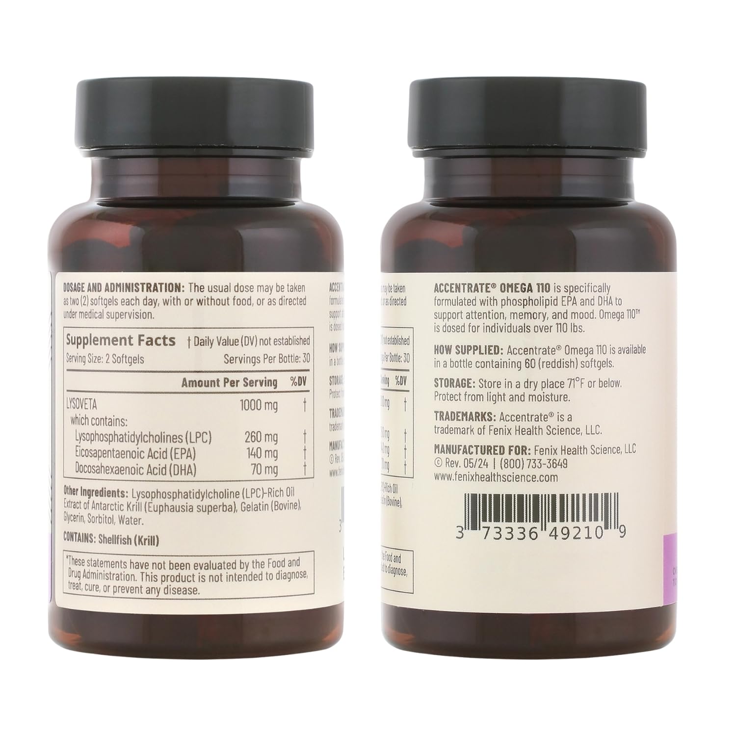 Accentrate Omega-110 on shelf with clean design for brain health