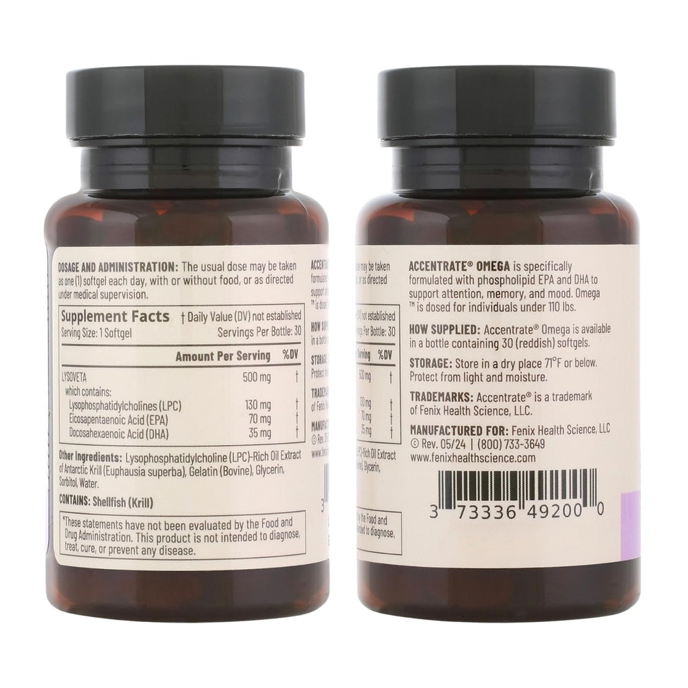 Accentrate Omega LPC supports focus and mood in daily life.