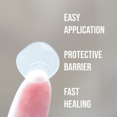 Acculip discreet lip bandage under makeup provides protection and confidence
