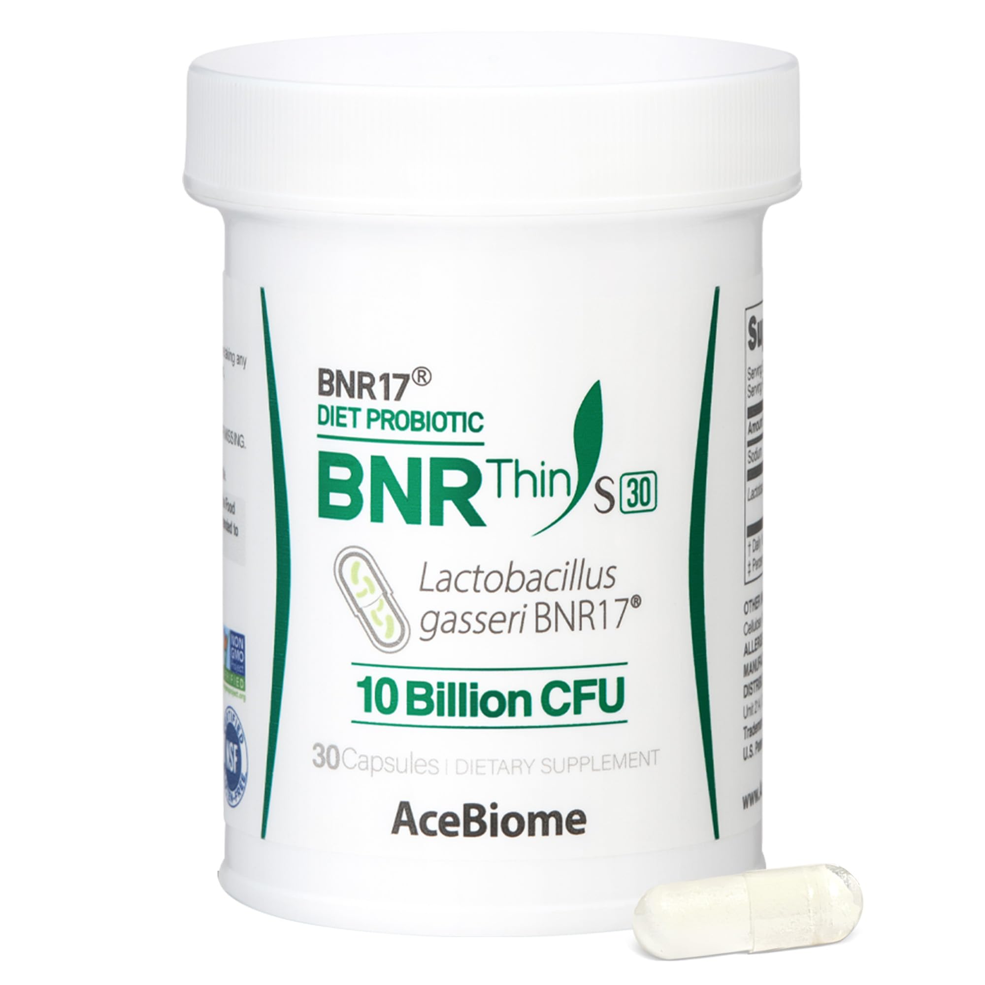 AceBiome BNRThin S30 bottle with BNR17 strain – 10B CFU, 30 capsules